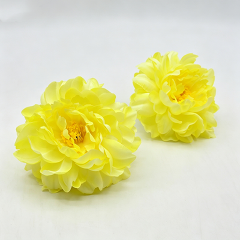 Artificial Peony Flower Heads, Set of 3, Silk Material, 5.5" Diameter, Perfect for Wedding Decor, DIY Projects, and Gift Packaging