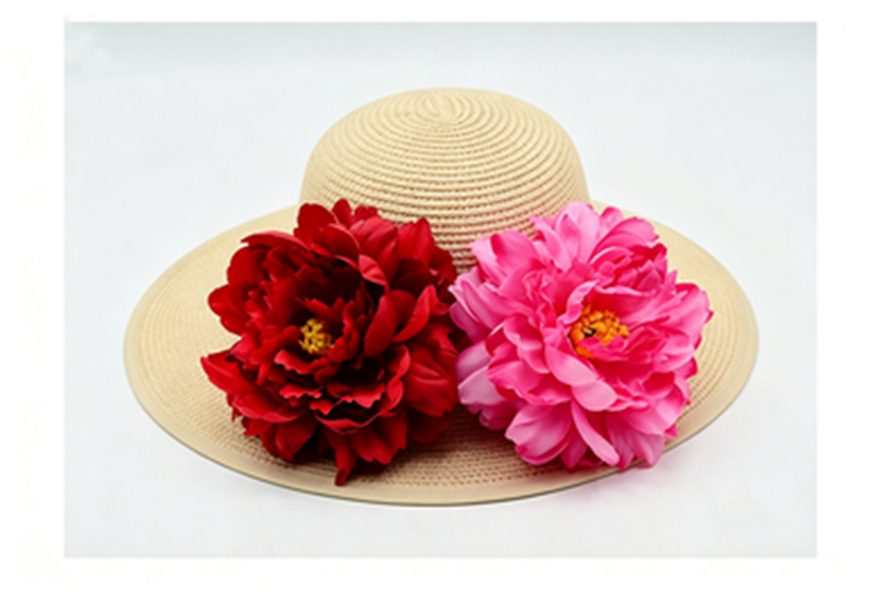 Artificial Peony Flower Heads, Set of 3, Silk Material, 5.5" Diameter, Perfect for Wedding Decor, DIY Projects, and Gift Packaging