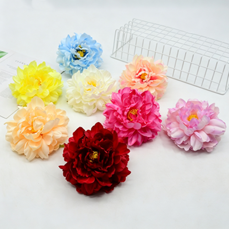 Artificial Peony Flower Heads, Set of 3, Silk Material, 5.5" Diameter, Perfect for Wedding Decor, DIY Projects, and Gift Packaging