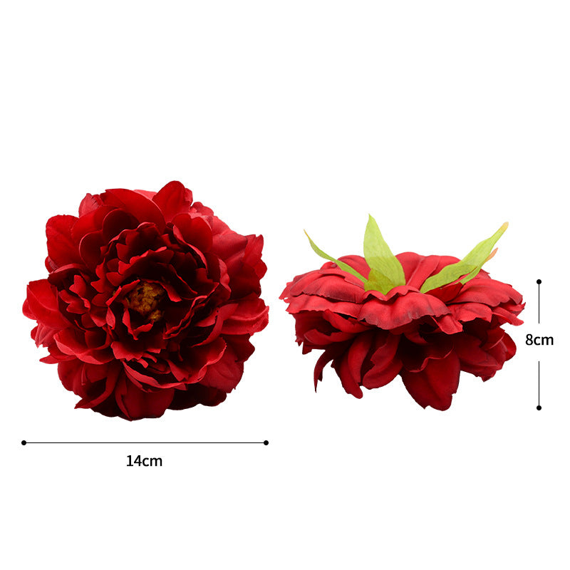 Artificial Peony Flower Heads, Set of 3, Silk Material, 5.5" Diameter, Perfect for Wedding Decor, DIY Projects, and Gift Packaging
