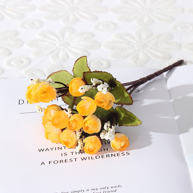 Autumn Star Buds Artificial Flower Bush, 15 Blooms, 9" Tall, Modern Style for Home Decor, Office, Wedding & Event Arrangements