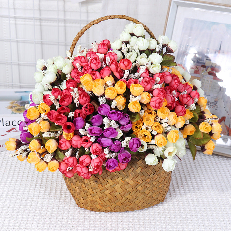 Autumn Star Buds Artificial Flower Bush, 15 Blooms, 9" Tall, Modern Style for Home Decor, Office, Wedding & Event Arrangements