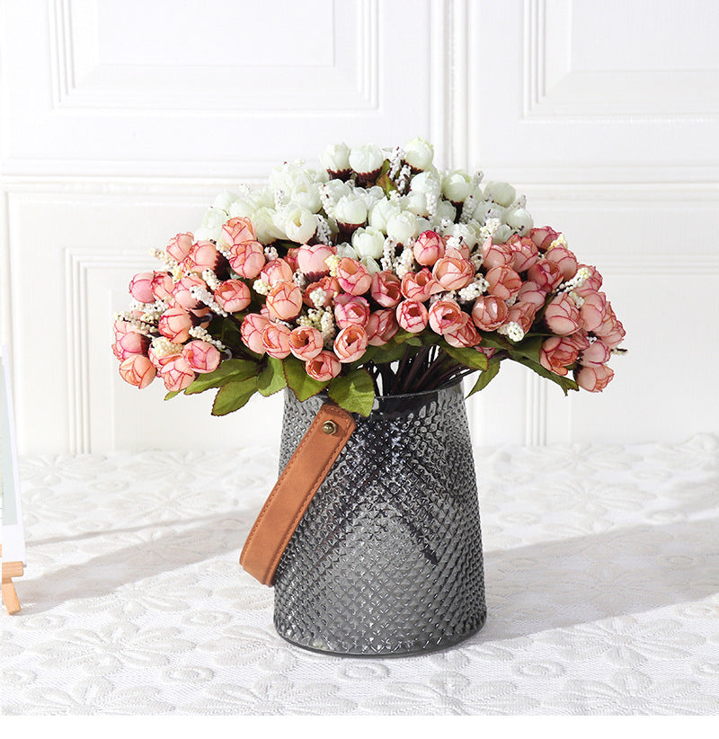 Autumn Star Buds Artificial Flower Bush, 15 Blooms, 9" Tall, Modern Style for Home Decor, Office, Wedding & Event Arrangements