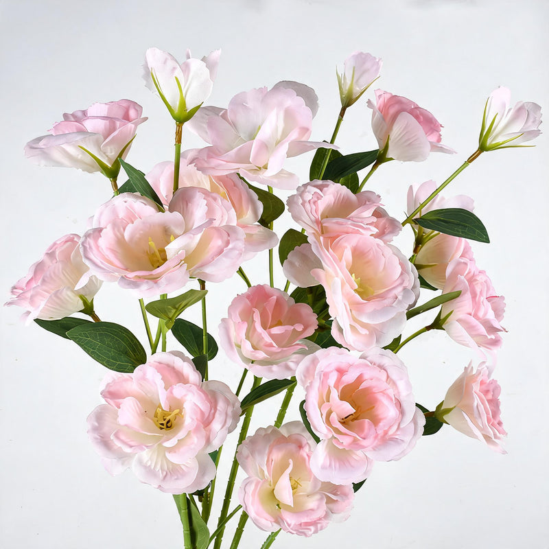 Artificial Lisianthus Bush with 4 Blooms, 22" Tall Silk Flowers for Wedding Decor, Home Styling, DIY Arrangements