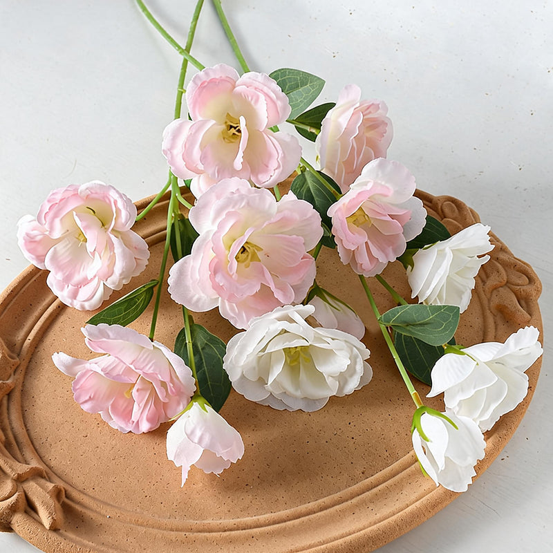 Artificial Lisianthus Bush with 4 Blooms, 22" Tall Silk Flowers for Wedding Decor, Home Styling, DIY Arrangements
