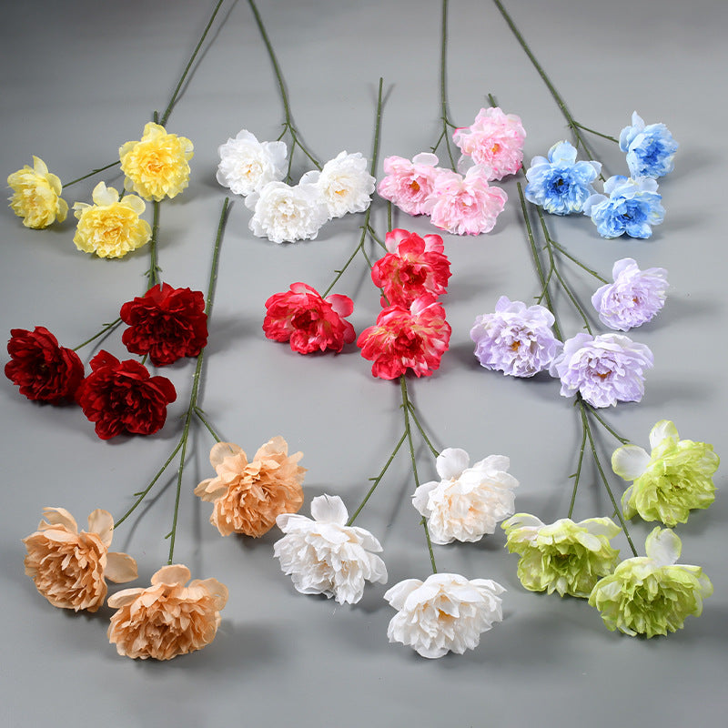 Artificial Peony Bush, 26" Tall, 3 Blooms, Plastic, Wedding & Home Decor, Bulk-Friendly