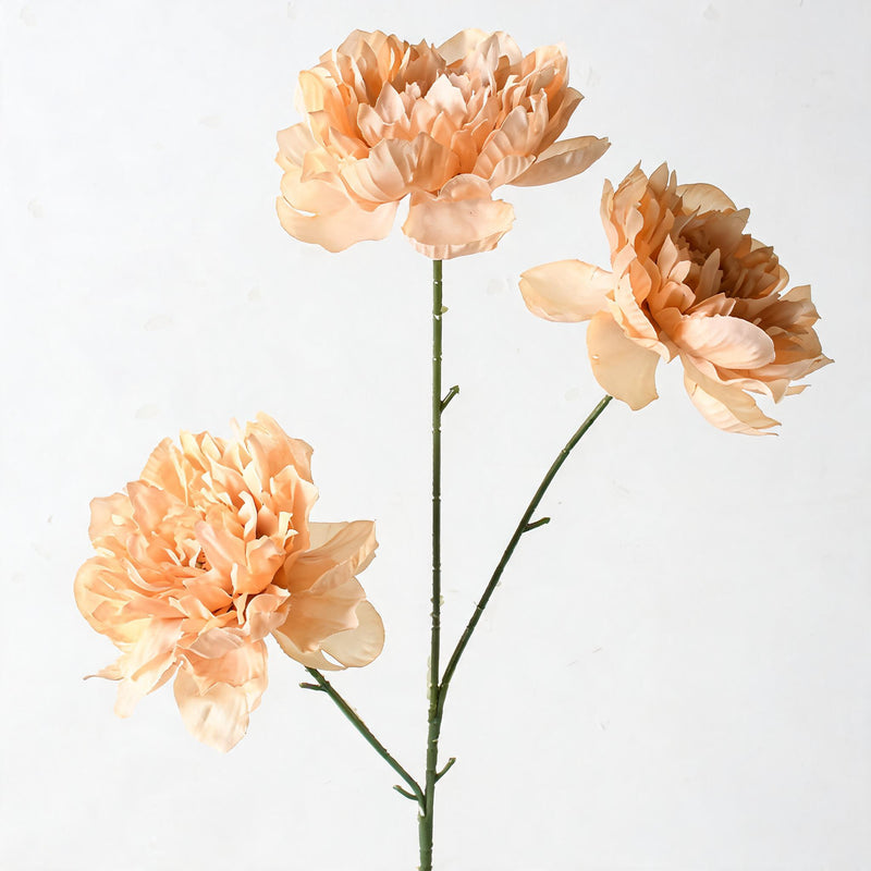 Artificial Peony Bush, 26" Tall, 3 Blooms, Plastic, Wedding & Home Decor, Bulk-Friendly