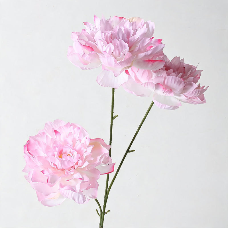 Artificial Peony Bush, 26" Tall, 3 Blooms, Plastic, Wedding & Home Decor, Bulk-Friendly