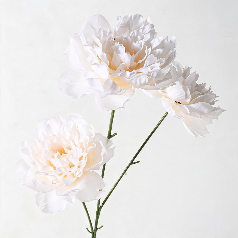 Artificial Peony Bush, 26" Tall, 3 Blooms, Plastic, Wedding & Home Decor, Bulk-Friendly