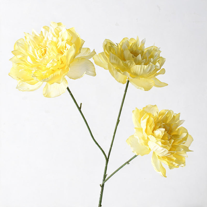 Artificial Peony Bush, 26" Tall, 3 Blooms, Plastic, Wedding & Home Decor, Bulk-Friendly