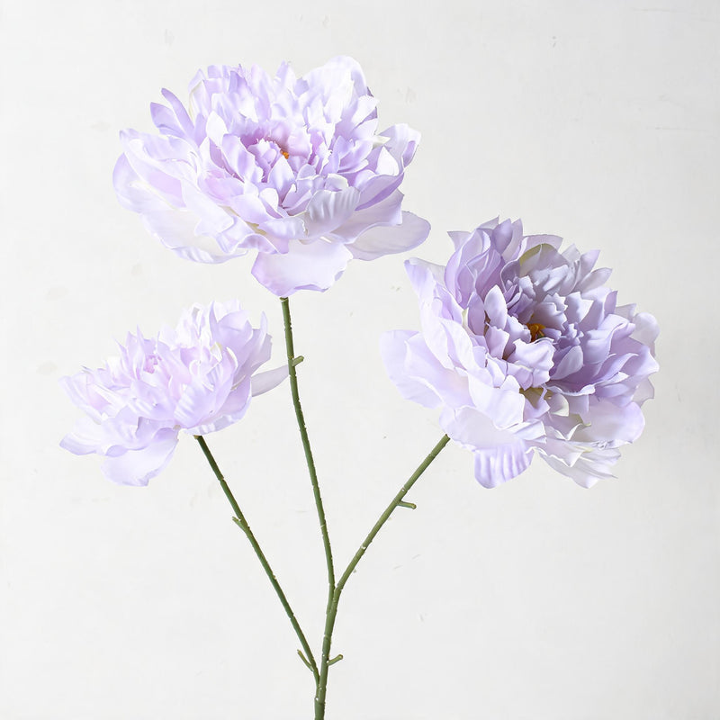 Artificial Peony Bush, 26" Tall, 3 Blooms, Plastic, Wedding & Home Decor, Bulk-Friendly