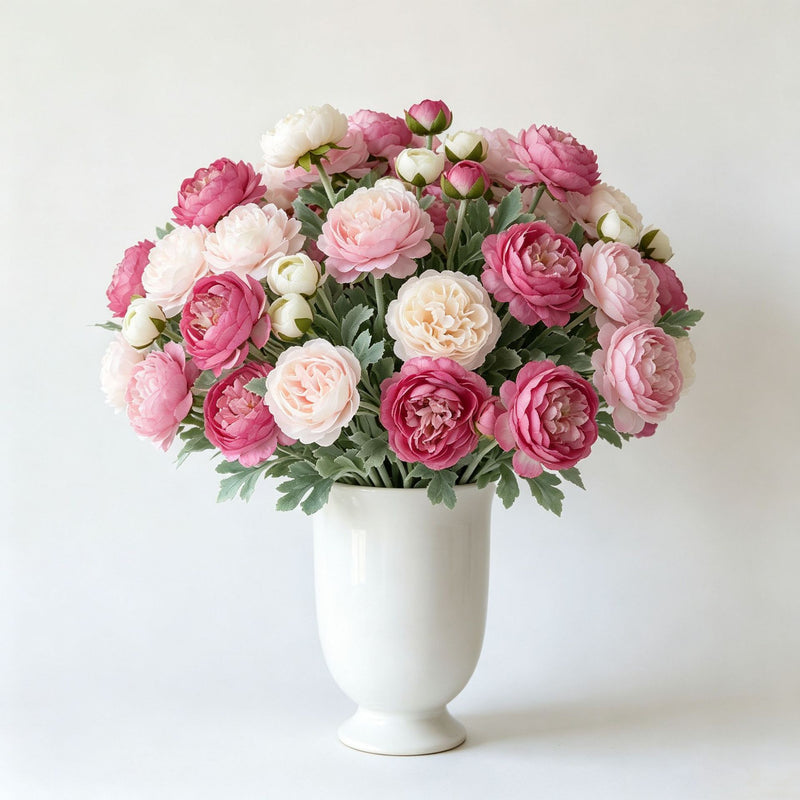 Premium Silk Clematis Floral Bush, 20" Tall with 3 Blooms, Wedding Decor, Indoor Arrangements, Bulk Purchase Options