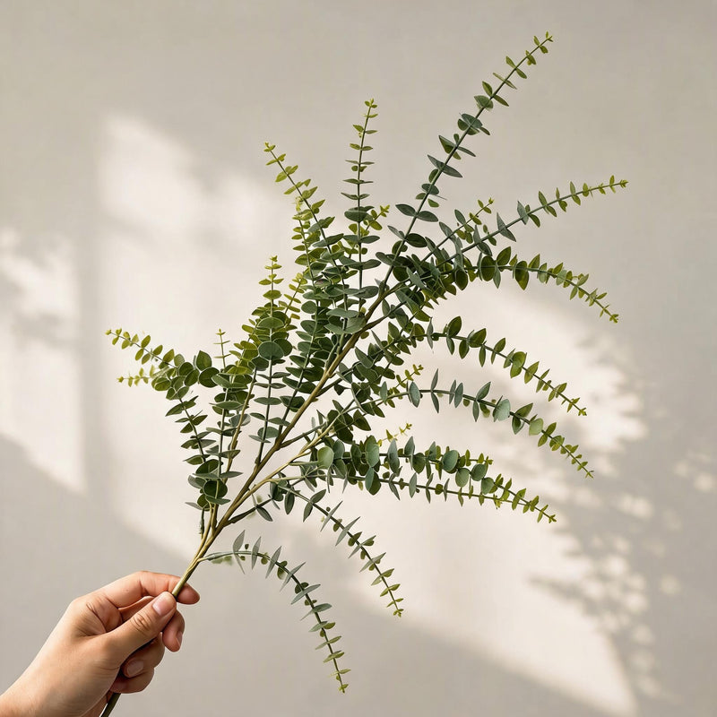 Artificial Eucalyptus Bush, 31" Tall, Realistic Mixed Material, Perfect for Home Decor, Weddings, Events, and Floral Arrangements