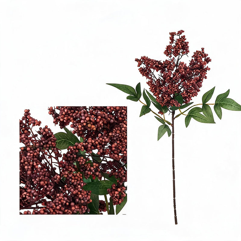 Artificial Nandina Berry Stems, 16" Realistic Faux Branches for Floral Arrangements, Wedding Centerpieces, Home & Commercial Decor