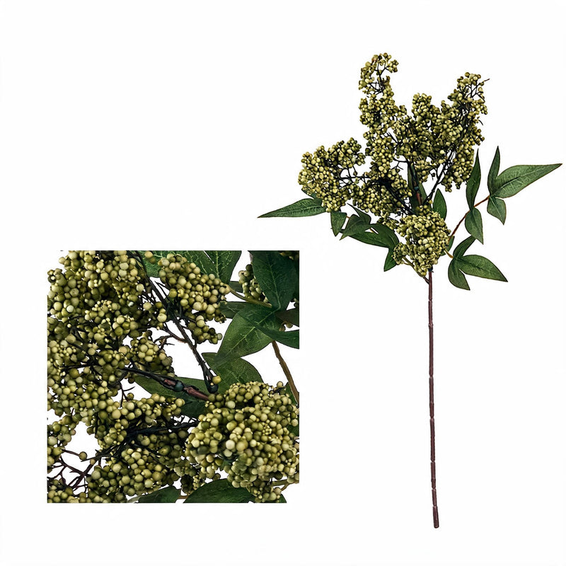 Artificial Nandina Berry Stems, 16" Realistic Faux Branches for Floral Arrangements, Wedding Centerpieces, Home & Commercial Decor