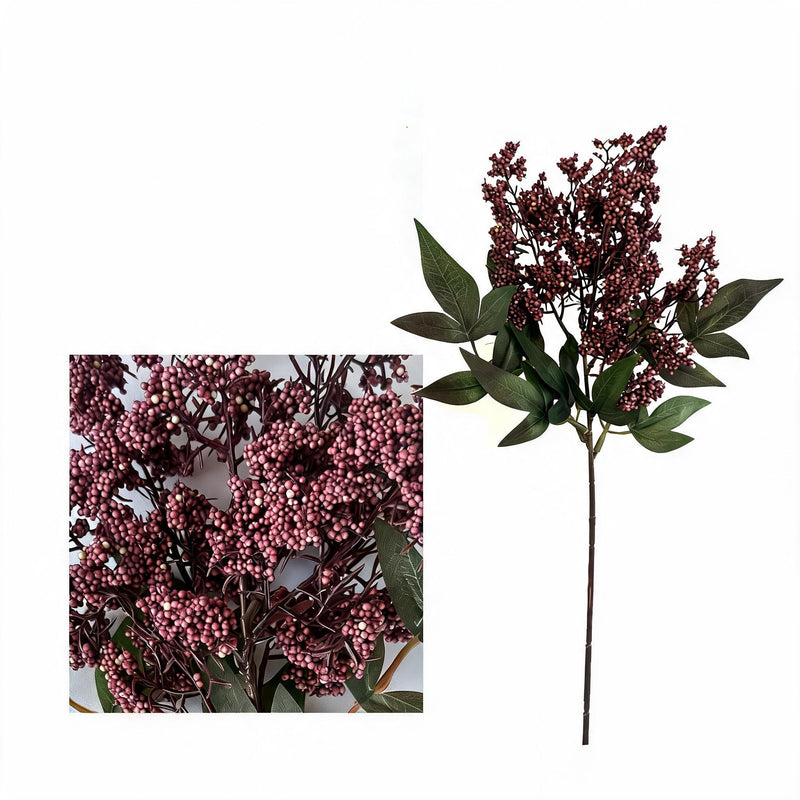 Artificial Nandina Berry Stems, 16" Realistic Faux Branches for Floral Arrangements, Wedding Centerpieces, Home & Commercial Decor