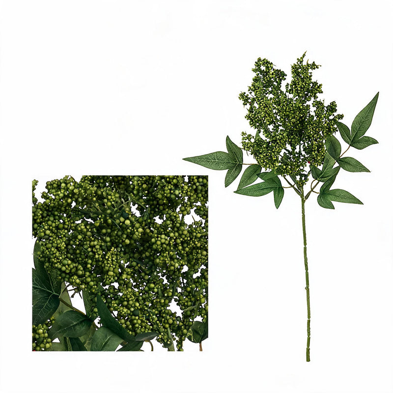 Artificial Nandina Berry Stems, 16" Realistic Faux Branches for Floral Arrangements, Wedding Centerpieces, Home & Commercial Decor
