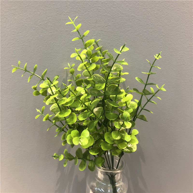 Artificial Eucalyptus Bush, 12", Plastic, Realistic Green Foliage for Home Decor, Wedding Arrangements, and Commercial Displays