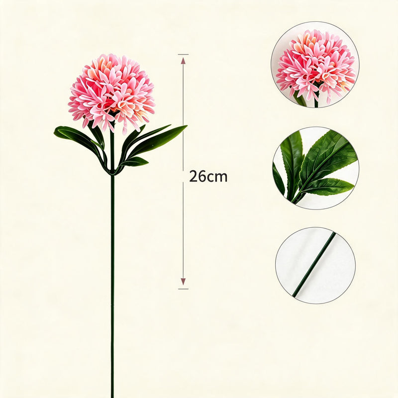 Artificial Hydrangea Dandelion Stems, 10" Single Stem with 10 Blooms, Set of 10 - Realistic Wedding & Home Decor Florals for DIY Arrangements