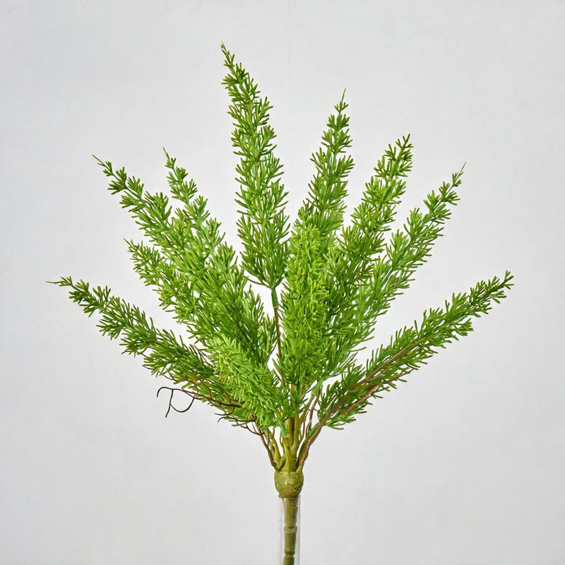 20" Artificial Asparagus Fern Bush, Realistic Faux Green Plant for Home, Office, Wedding Decor, Indoor Outdoor Use