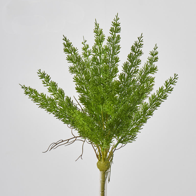 20" Artificial Asparagus Fern Bush, Realistic Faux Green Plant for Home, Office, Wedding Decor, Indoor Outdoor Use