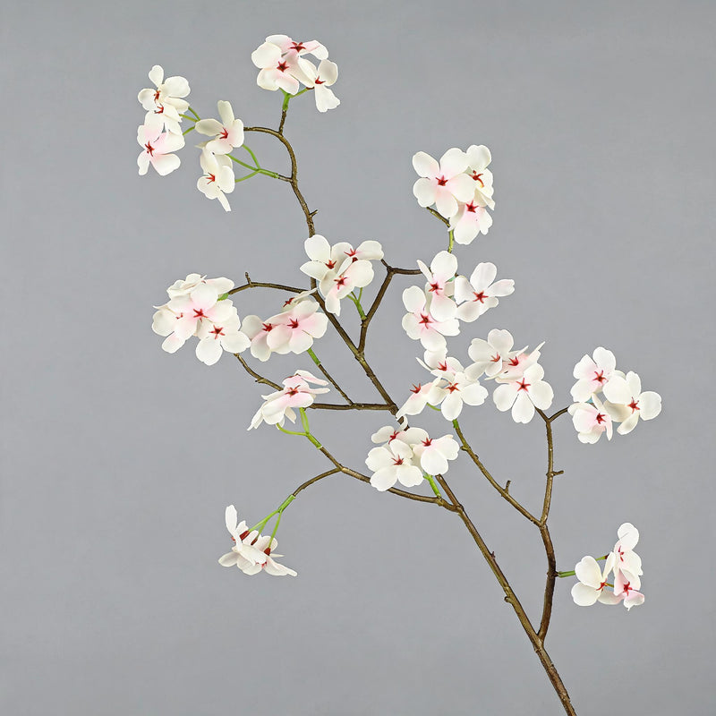 Artificial Silk Pear Blossom Branch, 30" Long, Modern Style, Pink & White, for Home Decor, Wedding Arrangements, and Commercial Displays