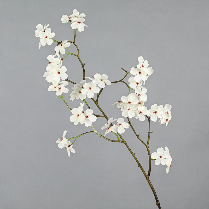 Artificial Silk Pear Blossom Branch, 30" Long, Modern Style, Pink & White, for Home Decor, Wedding Arrangements, and Commercial Displays