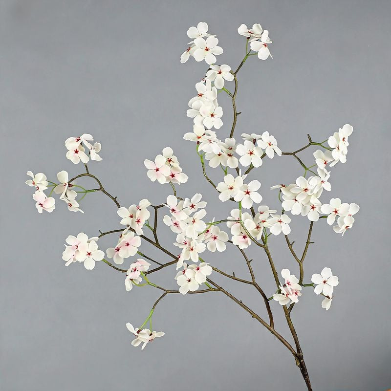 Artificial Silk Pear Blossom Branch, 30" Long, Modern Style, Pink & White, for Home Decor, Wedding Arrangements, and Commercial Displays
