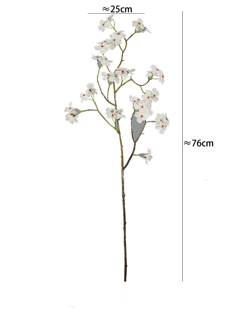 Artificial Silk Pear Blossom Branch, 30" Long, Modern Style, Pink & White, for Home Decor, Wedding Arrangements, and Commercial Displays
