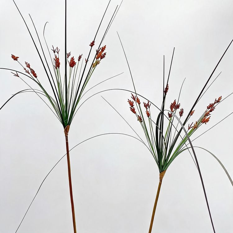 Artificial Umbrella Grass Fountain Grass Stems, Set of 2, 53" Tall, Modern Ins Style, PE/PVC Material, for Office, Hotel, and Home Decor