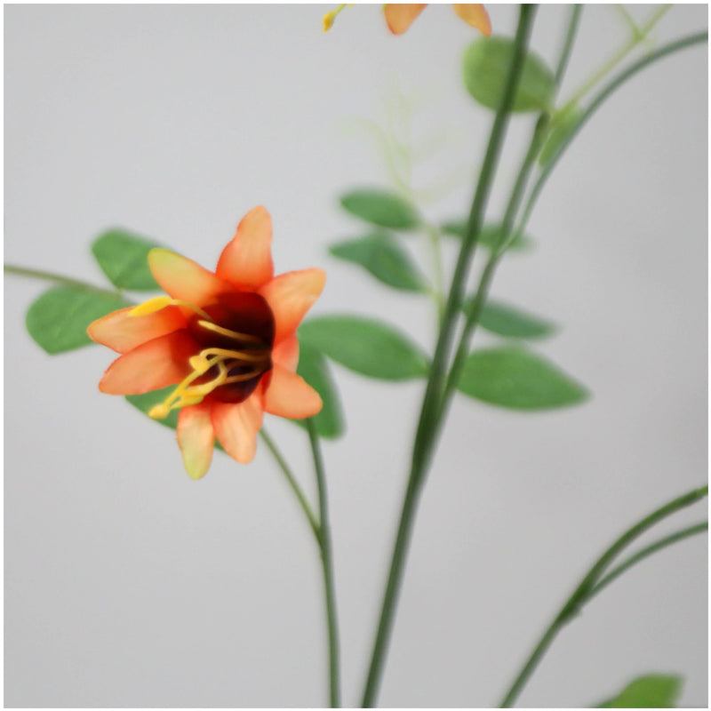 Artificial Clematis Bellflower Silk Stem, 41" Single Stem with 8 Blooms, Light Luxury Style, for Home Decor, Weddings & Events, Bulk Wholesale Option