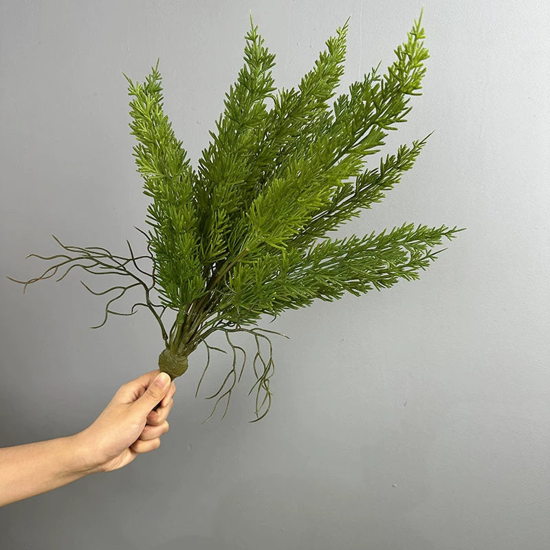 Asparagus Fern Artificial Bush, 20" Tropical Persian Fern, Realistic Faux Greenery for Home Decor, Events, Wedding Arrangements