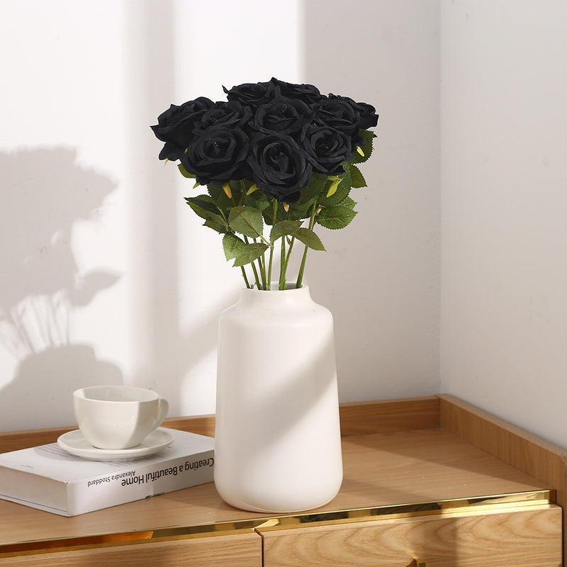 Artificial Silk Rose Stems, Single Stem with One Bloom, 20" Tall, Pack of 10, Perfect for Weddings, Home Decor, and Events