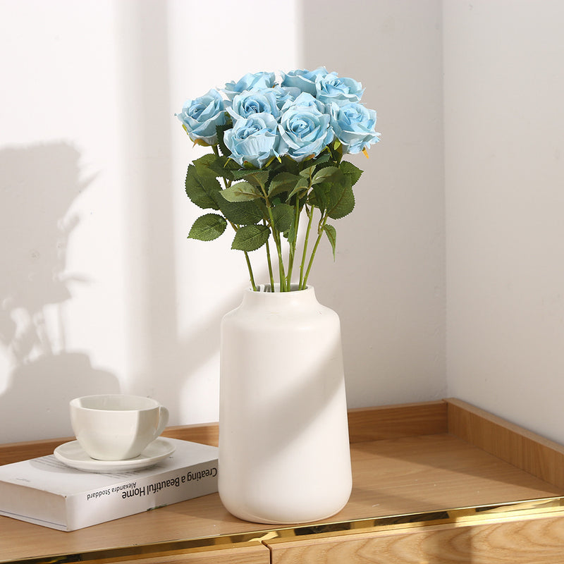 Artificial Silk Rose Stems, Single Stem with One Bloom, 20" Tall, Pack of 10, Perfect for Weddings, Home Decor, and Events