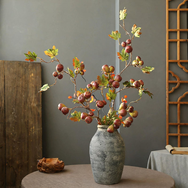 Artificial Fiddle Leaf Fig Branch, 40" Tall Realistic Indoor Faux Plant, Modern Home Decor for Living Room, Wedding & Event Styling, 9 or 15 Faux Figs per Stem