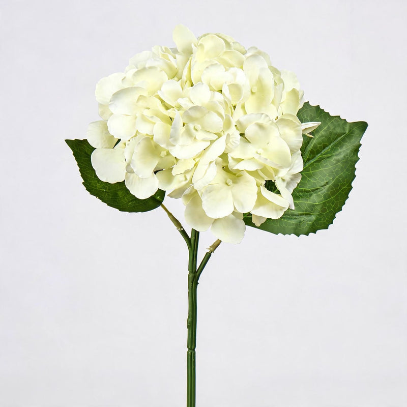 Artificial Hydrangea Stem, Single Stem 16" Tall with 6" Bloom, Realistic Faux Flower for Wedding Decor, Home & Event Arrangements