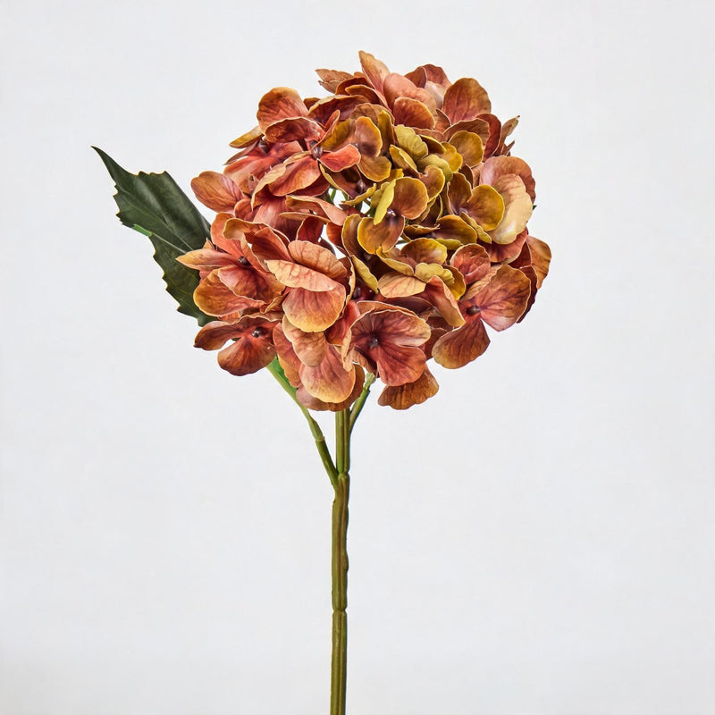 Artificial Hydrangea Stem, Single Stem 16" Tall with 6" Bloom, Realistic Faux Flower for Wedding Decor, Home & Event Arrangements