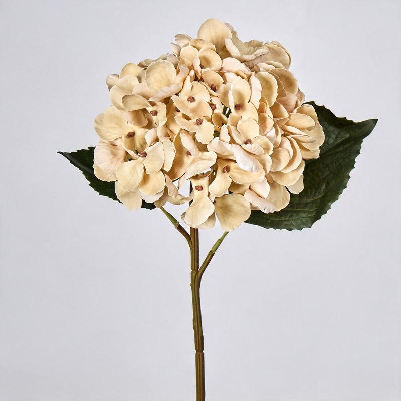 Artificial Hydrangea Stem, Single Stem 16" Tall with 6" Bloom, Realistic Faux Flower for Wedding Decor, Home & Event Arrangements