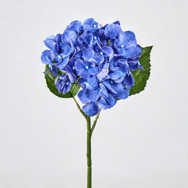 Artificial Hydrangea Stem, Single Stem 16" Tall with 6" Bloom, Realistic Faux Flower for Wedding Decor, Home & Event Arrangements