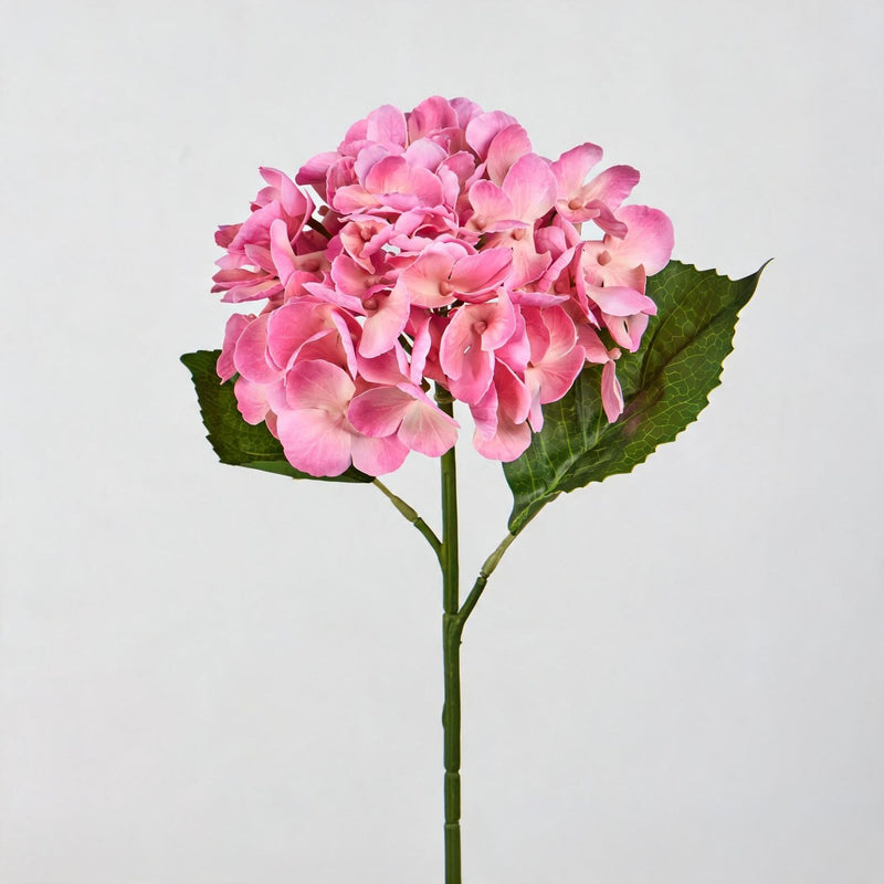 Artificial Hydrangea Stem, Single Stem 16" Tall with 6" Bloom, Realistic Faux Flower for Wedding Decor, Home & Event Arrangements