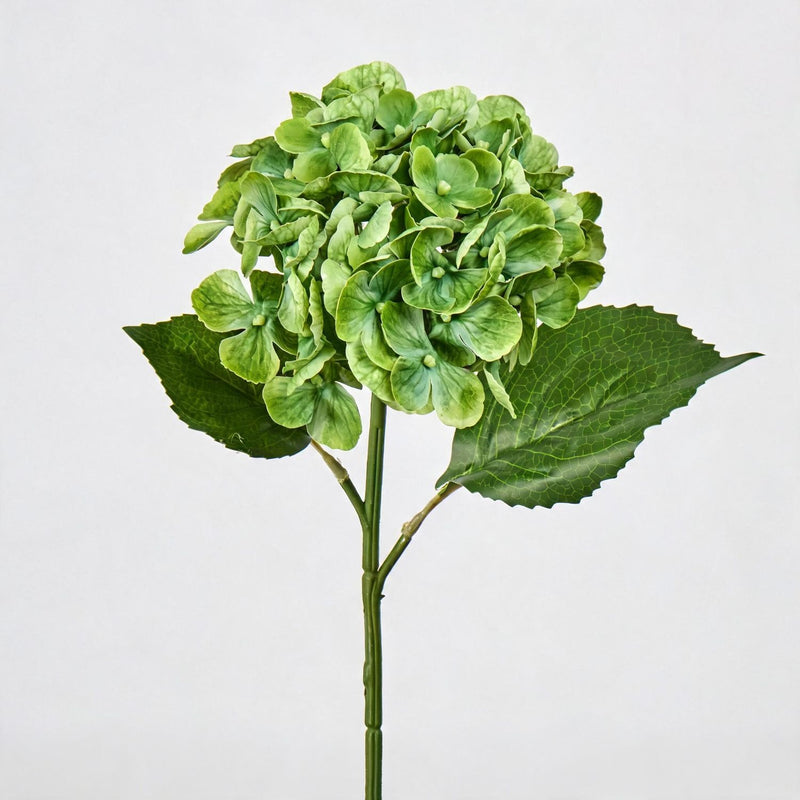 Artificial Hydrangea Stem, Single Stem 16" Tall with 6" Bloom, Realistic Faux Flower for Wedding Decor, Home & Event Arrangements