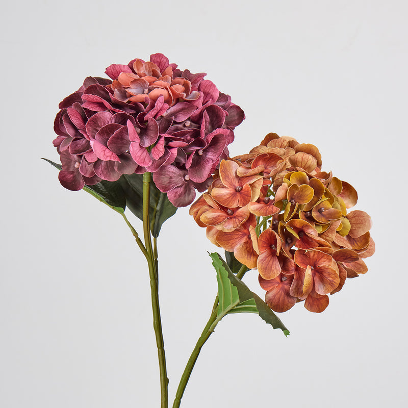 Artificial Hydrangea Stem, Single Stem 16" Tall with 6" Bloom, Realistic Faux Flower for Wedding Decor, Home & Event Arrangements