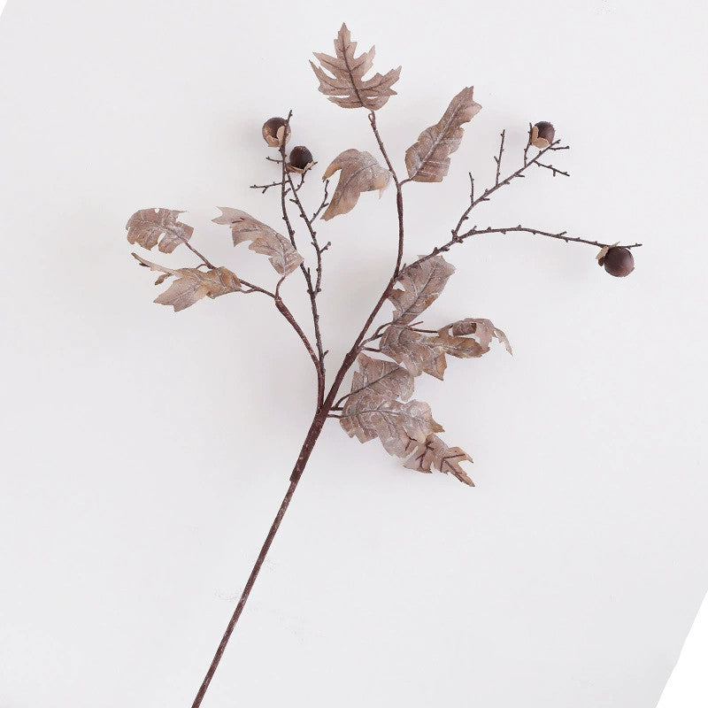 Artificial Maple Branch with Berries, 34" Long Silk Stem, Elegant Home Decor, Wedding & Event Styling, Indoor Arrangement