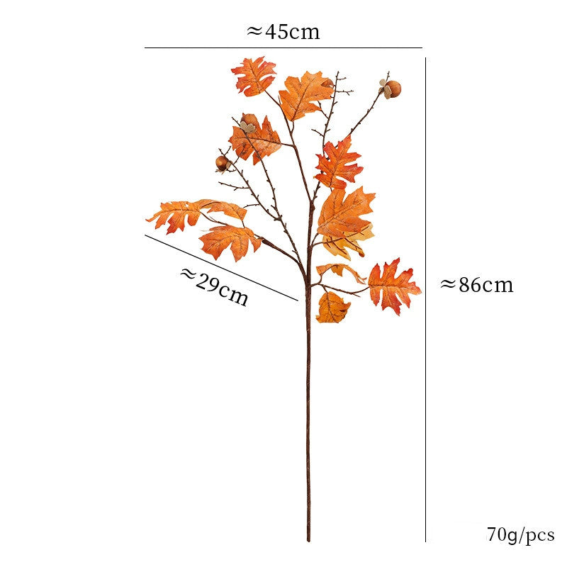 Artificial Maple Branch with Berries, 34" Long Silk Stem, Elegant Home Decor, Wedding & Event Styling, Indoor Arrangement