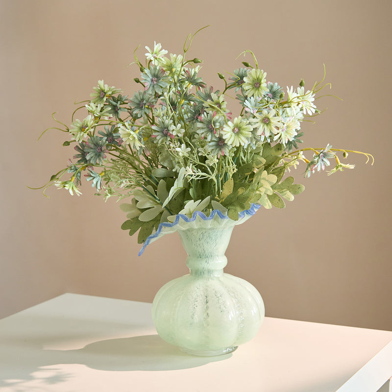 Artificial Chrysanthemum Bush, 15" Tall, Realistic Faux Flowers for Home Decor, Wedding Arrangements, and Events