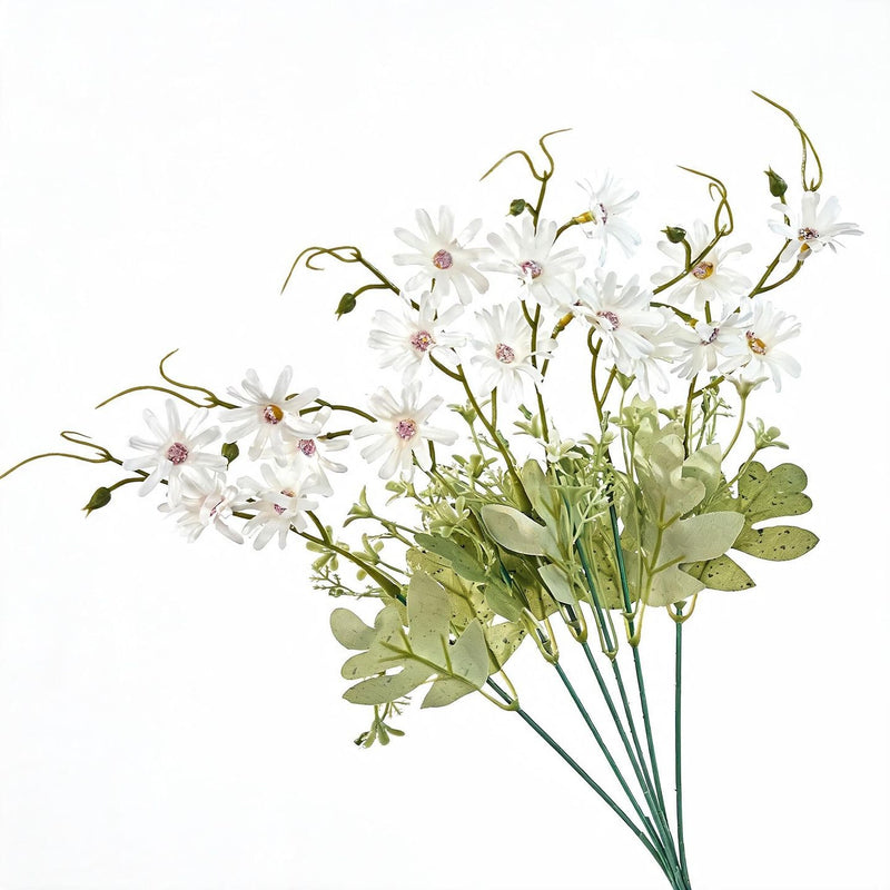 Artificial Chrysanthemum Bush, 15" Tall, Realistic Faux Flowers for Home Decor, Wedding Arrangements, and Events