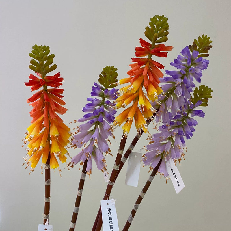 Artificial Torch Lily Stem, 28" Silk Flower for Home Decor, Wedding Arrangements, Commercial Displays