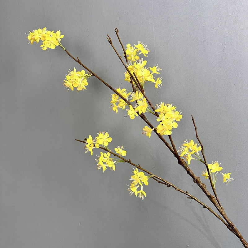 Single Stem Pear Blossom Branch, 43" Silk Artificial Flower, Realistic Home & Event Decor, Indoor Use