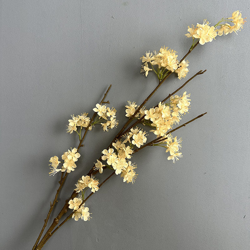 Single Stem Pear Blossom Branch, 43" Silk Artificial Flower, Realistic Home & Event Decor, Indoor Use