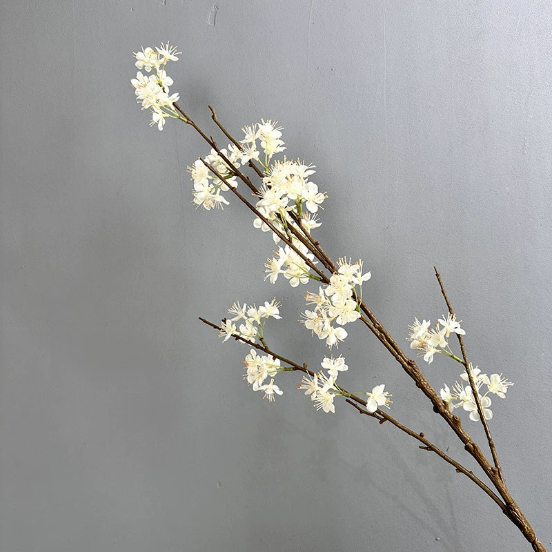 Single Stem Pear Blossom Branch, 43" Silk Artificial Flower, Realistic Home & Event Decor, Indoor Use